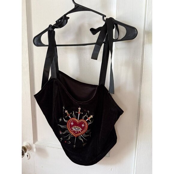 ROMWE women’s size 2x-large eye heart swords corset top - Picture 2 of 8